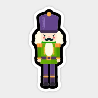 Green and purple nutcracker Sticker